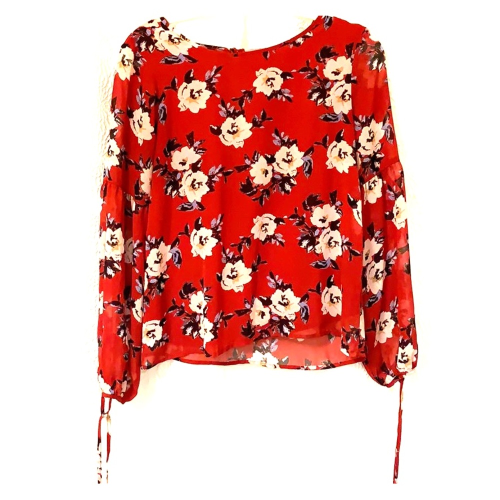 Red Floral Blouse